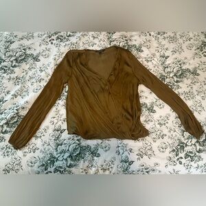 Banana Republic Olive Green Wrap Blouse
